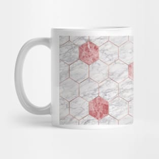 Rosa marble hexagons Mug